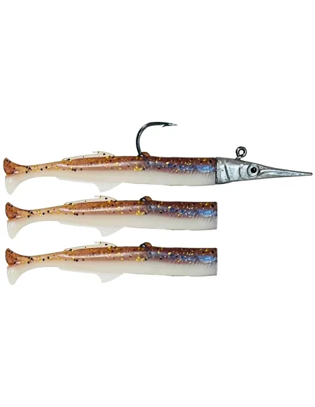 Kolpo rubberized artificial lures for sea fishing with spare tails Kolpo lead heads