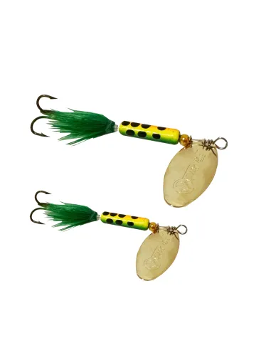 Yamashiro Ondulante multicolor con piuma e punti neri 6/4 gr Esche Artificiali Cucchiaini Yamashiro