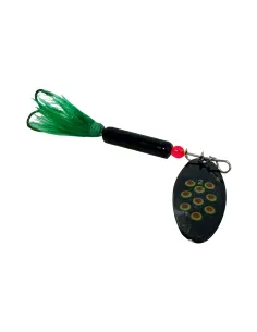 Yamashiro Ondulante nero con piuma verde 6 gr Esche Artificiali Cucchiaini Yamashiro