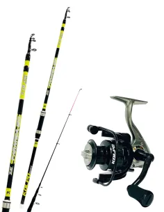Kolpo combo pesca bolentino light drifting trainetta costiera canna telescopica 210 cm con mulinello Kit Bolentino Kolpo