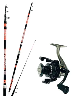 Kolpo combo pesca bolentino light drifting trainetta costiera canna telescopica 240 cm con mulinello Kit Bolentino Kolpo
