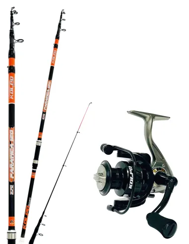 Kolpo combo pesca bolentino light drifting trainetta costiera canna telescopica 270 cm con mulinello Kit Bolentino Kolpo
