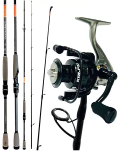 Kolpo combo spinning con canna 265mt in carbonio 10-50gr con mulinello bobina alluminio Kit Spinning Kolpo