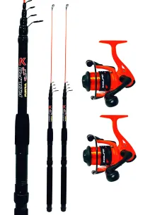 Kolpo Combo Peach Bolognese Spinning Bottom Small Footprint Travel 2 Rods 2 Reels 8 bb