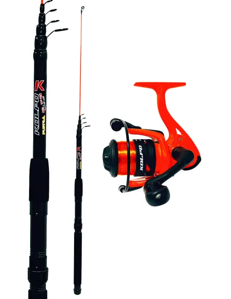 kolpo combo pesca bolognese fondo spinning con canna 2.70 mt mulinello e filo Kit Bolognese Kolpo