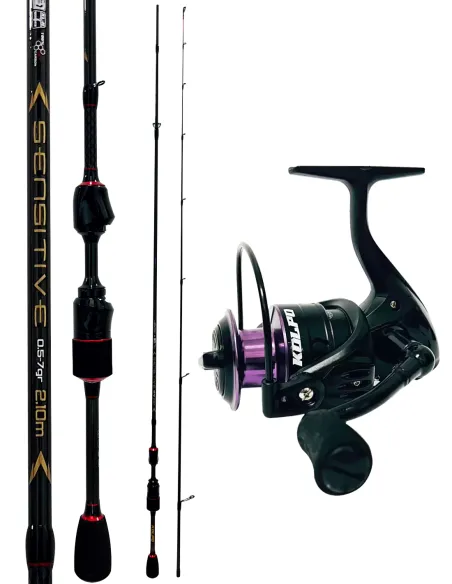 Kolpo combo spinning fishing with 210 cm carbon rod and reel Kolpo Spinning Kit