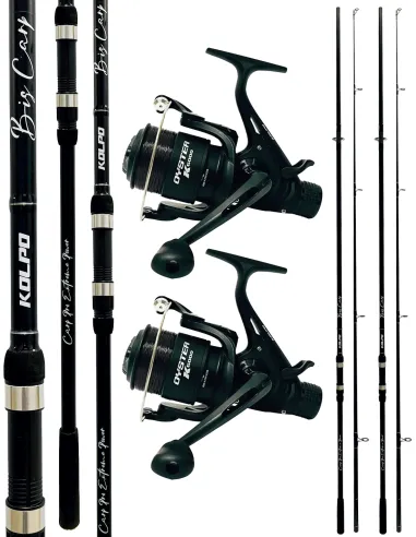 Kolpo carp fishing combo 2 rods + 2 reels with line