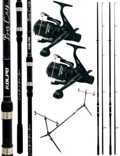Kolpo carp fishing combo 2 rods + 2 reels with line + rodpod