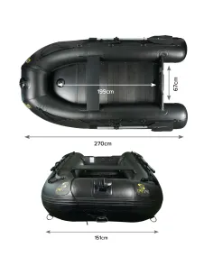 Carp Spirit BLACK BOAT ALU 270 Barca da Pesca Canoe da Pesca Carp Spirit