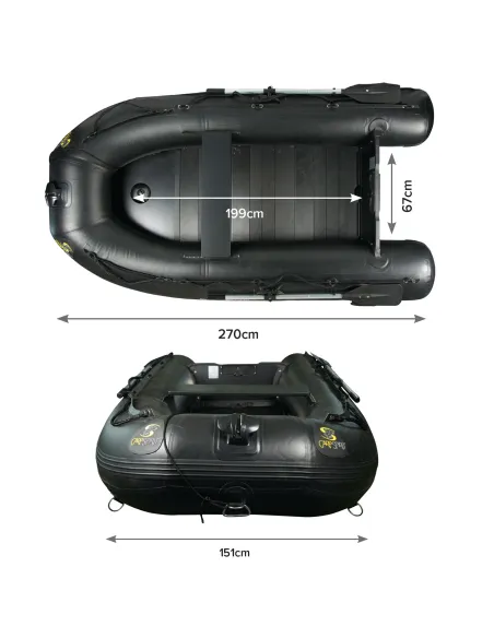 Carp Spirit BLACK BOAT ALU 270 Fishing Boat Fishing Canoes Carp Spirit