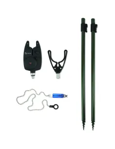 Carp Spirit Kit 2 Picchetti Avvisatore Visivo E Sonoro Reggicanna da Pesca Alarm Set Kit da pesca Carpfishing Carp Spirit