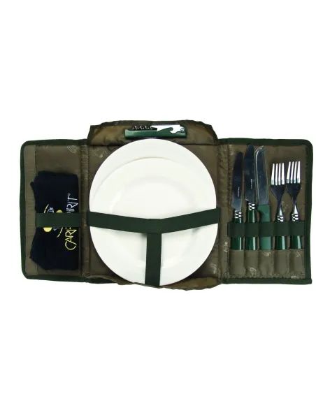 Carp Spirit Set Campeggio Piatti Forchette Coltelli Cucchiaini Posate da Pesca Camping Set accessori da campeggio Carp Spirit
