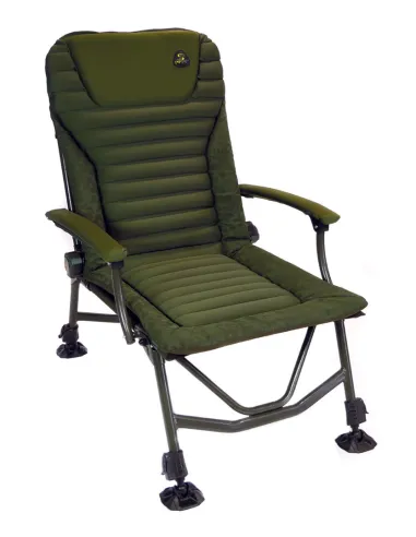 Carp Spirit Sedia Sdraio con gambe regolabili e poggia braccio imbottito da Pesca Magnum Chair Deluxe Evo Lettini e sedie Car...