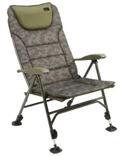 Carp Spirit Sedia con gambe regolabili camu da Pesca Magnum Hi Back Chair Camo Lettini e sedie Carpfishing Carp Spirit