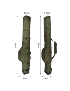 Carp Spirit Fodero Porta Canne Con Divisori Imbottiti da Pesca Magnum Multi Sleeves Foderi Per Canne Carpfishing Carp Spirit