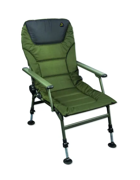 Carp Spirit Adjustable Backrest Fishing Chair Padded Level Chair With Arms Carp Fishing Chairs & Beds Carp Spirit