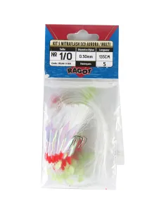 Ragot Sabiki Kit 5 Mitraflash Eco Aurora 20 Gr Artificiale da Pesca Sabiki Ragot