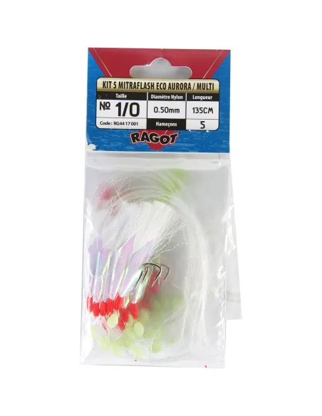 Ragot Sabiki Kit 5 Mitraflash Eco Aurora 20 Gr Fishing Lure Sabiki Ragot
