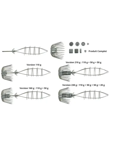Ragot Totanara Squid Jig Cage (Adjustable Weight) 264,4 Gr Artificiale da Pesca Totanare e polpare Ragot