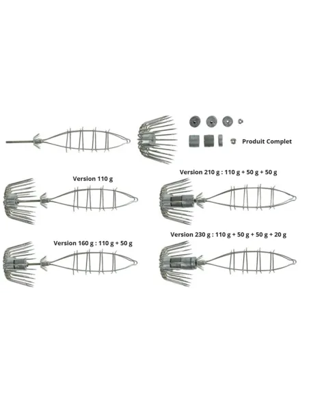 Ragot Totanara Squid Jig Cage (Adjustable Weight) 264,4 Gr Artificiale da Pesca Totanare e polpare Ragot