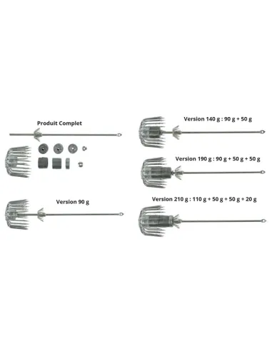 Ragot Totanara Squid Jig Needle (Adjustable Weight) 223.8 Gr Fishing Artificial Squid and Pulp Ragot