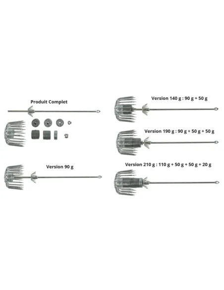 Ragot Totanara Squid Jig Needle (Adjustable Weight) 223,8 Gr Artificiale da Pesca Totanare e polpare Ragot