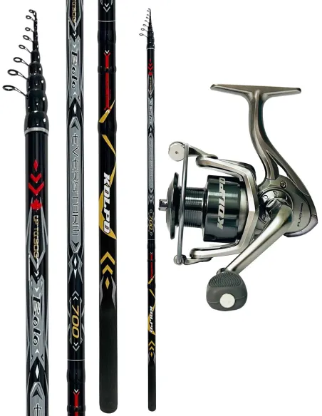 Kolpo Combo Bolognese Fishing Rod Everstorm Bolo Reel Flash 4000 Kolpo Bolognese Kit