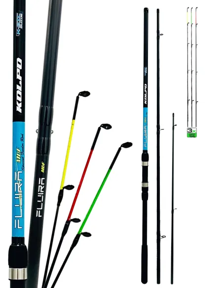 Kolpo Fluira canna da pesca feeder 20/90gr 3 vette Canne Feeder Ledgering Kolpo