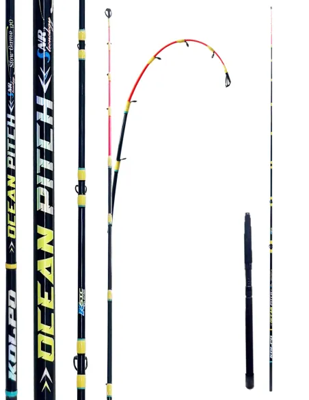 Kolpo Ocean Pitch canna da pesca con vetta in titanio azione 10/120 gr 1.85 mt Canne da Bolentino Kolpo