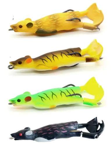 Kolpo Mouse artificiale da spinning black bass lucci riproduzione di un topo 90mm 12gr galleggiante Siliconici Kolpo