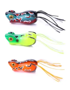 Kolpo Frog Pop esca artificiale da pesca spinning black bass e lucci 50mm 12gr galleggiante Siliconici Kolpo