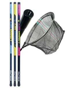 Complete Landing Net with 3-4-5m Pole and Fine Mesh Head, Kolpo Landing Nets