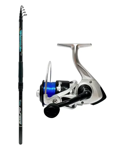 Kolpo combo per la pesca bolognese con canna 4.20 azione 50 gr + mulinello e filo Kit Bolognese Kolpo