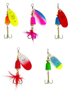 Kolpo Attira Cucchiaino Rotante Spinning Misura 3 – 65 mm, 7.8 g, Super Catturante in 5 Colori Esche Artificiali Cucchiaini K...