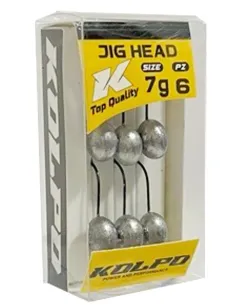 Kolpo Jig Head Spinning Lead Heads – Pack of 6, Weights 2-3-5-7 g