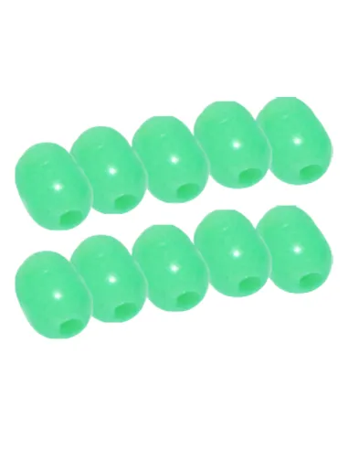 Kolpo Soft Oval Beads Verdi – Perline Ovali Morbide da Pesca 5 Misure (10pz) Stopper Kolpo