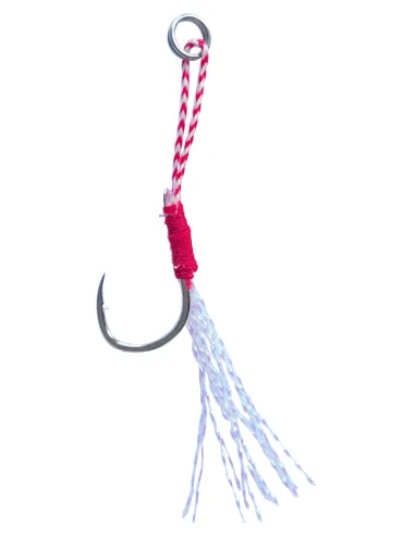 Kolpo Assist Hooks – Jigging and Spinning Hooks with Feathers and Scent (3pcs, Super Cut Chemical Sharpening)