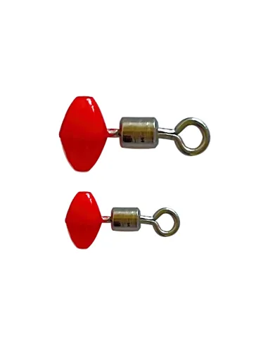 Kolpo Connector Red girella rolling con perlina ovale per congiunzione terminale-lenza, 2 misure, 10 pz Girelle Kolpo