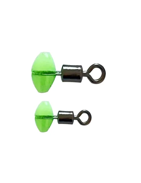 Kolpo Connector Green girella rolling con perlina ovale verde per congiunzione terminale-lenza, 2 misure, 10 pz Girelle Kolpo