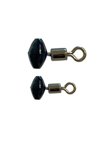 Kolpo Connector Black – Rolling Swivel with Drilled Oval Bead, Sizes 4x5mm and 5x8mm, Pack of 10
