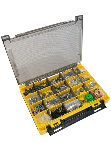KOLPO Set 356 Pezzi Minuteria per Soft Lures Ami Offset Teste Piombate Piombi Box porta accessori Kolpo