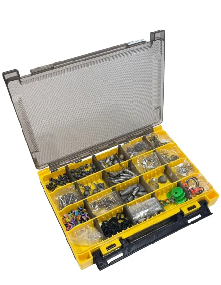 KOLPO Set 356 Pezzi Minuteria per Soft Lures Ami Offset Teste Piombate Piombi Box porta accessori Kolpo