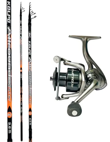Kolpo Combo Pesca Lancetto – Canna in Carbonio 3.60 m + Mulinello in Grafite High Tech Kit pesca inglese Kolpo