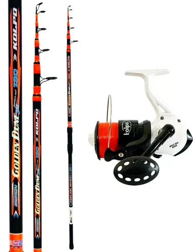 Kolpo Combo Pesca Spinning Completo Golden Dune + Mulinello King Sea 8000 – Potenza, Precisione e Qualità Kit Surfcasting Kolpo