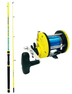 Kolpo Combo Pesca Traina Litorale + Mulinello Laguna Troll 50 – Precisione, Potenza e Affidabilità in Mare Kit Traina Kolpo