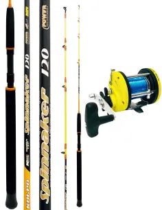 Kolpo Combo Traina Costiera Spinnaker + Mulinello Laguna Troll con Filo – Potenza Compatta e Affidabile Kit Traina Kolpo