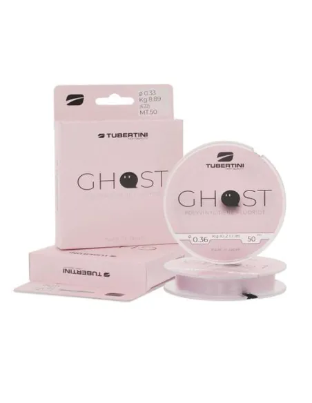 Tubertini Ghost Pink Fluorocarbon PVDF 30 m – Invisible monofilament, high abrasion resistance and knot strength