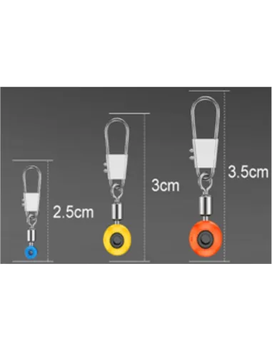 kolpo Girella Rolling con Moschettone e Perlina – Set 100 pz, Misure S/M/L per Pesca Scorrevole Girelle Kolpo