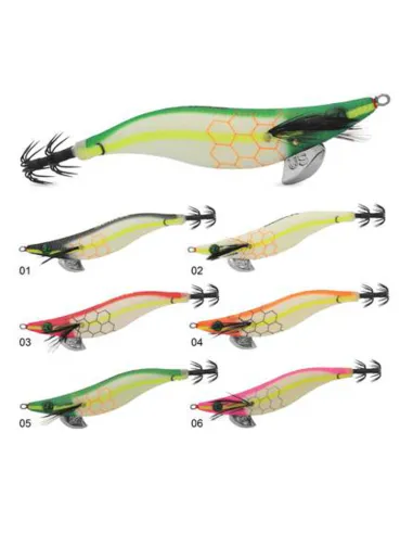 Seika Luna Verde EGI Ultra Shallow 3.0 – Egi Glow UV a Affondamento Lento con Ami T-Layer per Cefalopodi Totanare e polpare S...