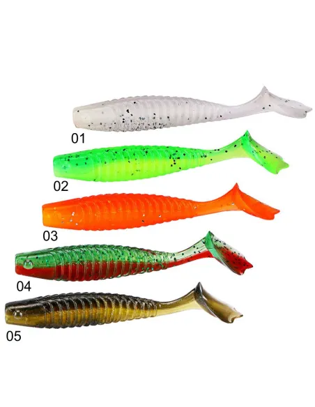 Kolpo SOFTKILLER 6.5 cm 2.1 g – Esca Gommata con Coda Vibrante per Bass, Lucci, Persici e Spigole Siliconici Kolpo